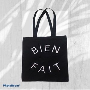 Madewell Small Black “Bien Fait” Canvas Tote Bag